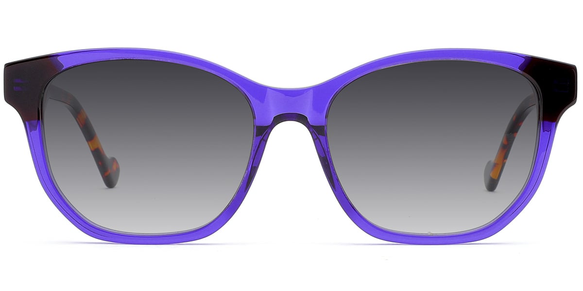 Acetate Cat Eye Sunglasses translucent-purple+dark_grey_polarized