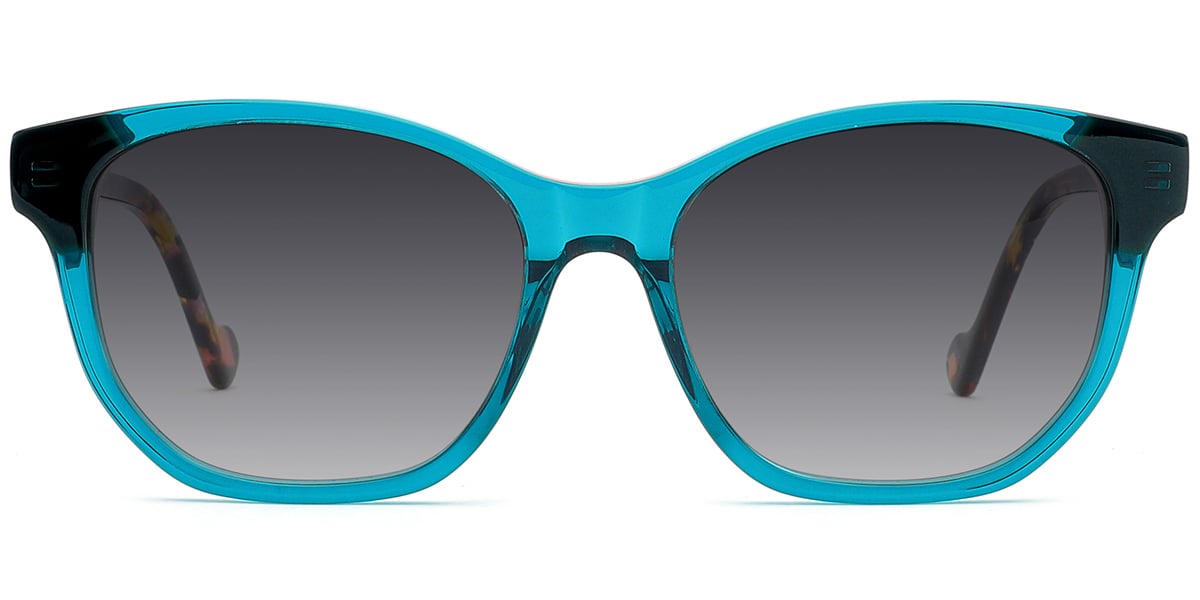 Acetate Cat Eye Sunglasses translucent-blue+dark_grey_polarized