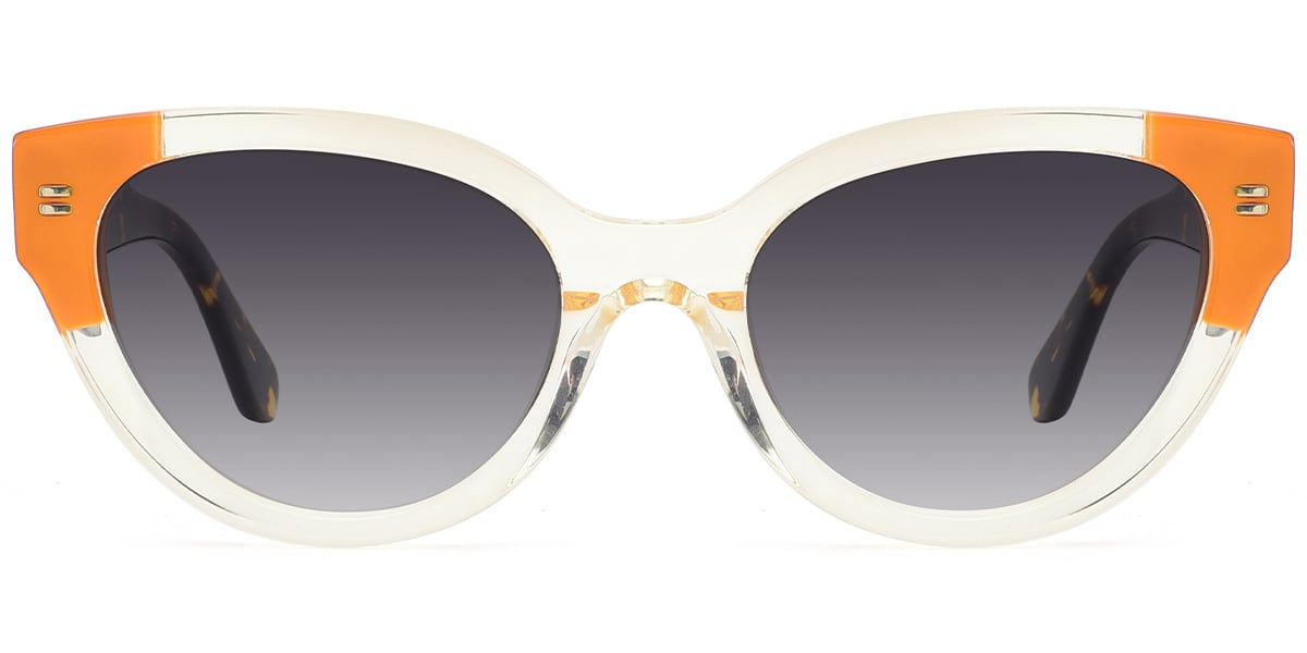 Acetate Cat Eye Sunglasses translucent-yellow+dark_grey_polarized