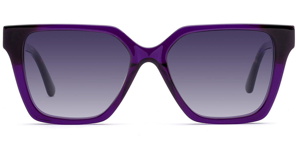 Acetate Square Sunglasses purple+dark_grey_polarized