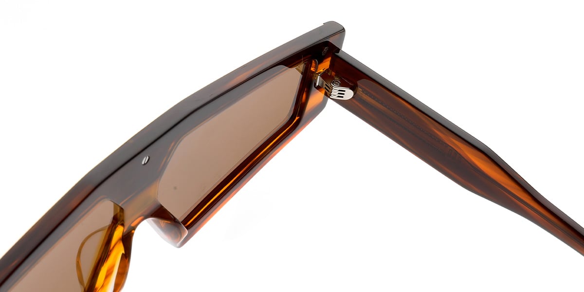 Acetate Geometric Sunglasses pattern-brown+amber_polarized