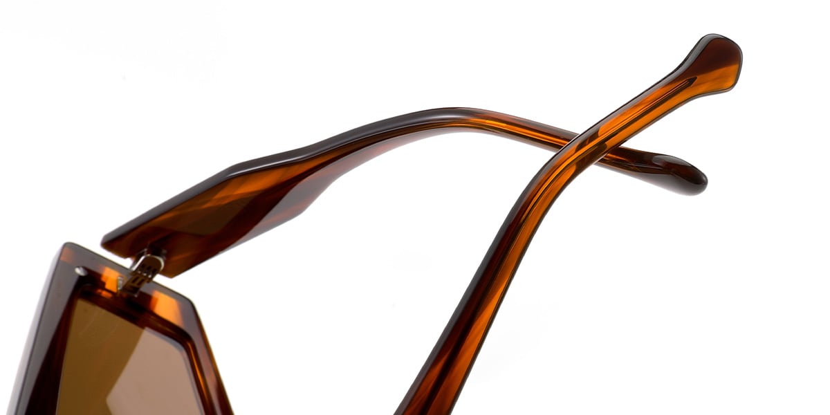 Acetate Geometric Sunglasses pattern-brown+amber_polarized