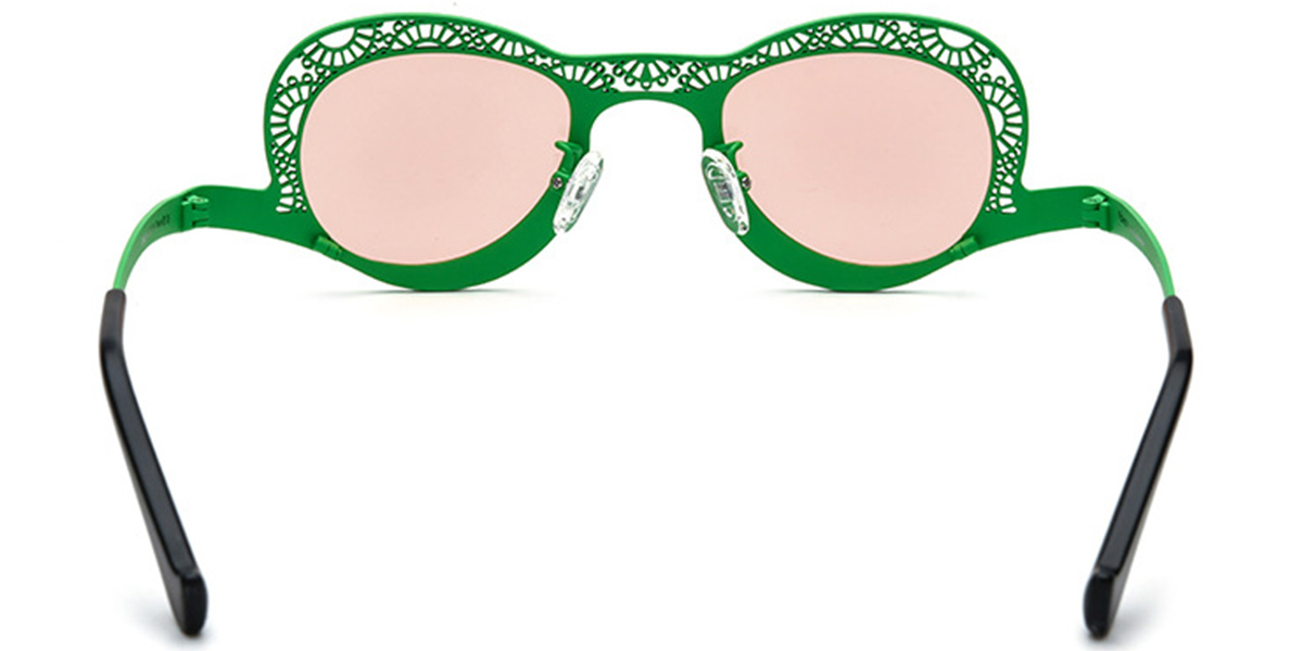 Titanium Geometric Sunglasses pattern-green+rose_polarized