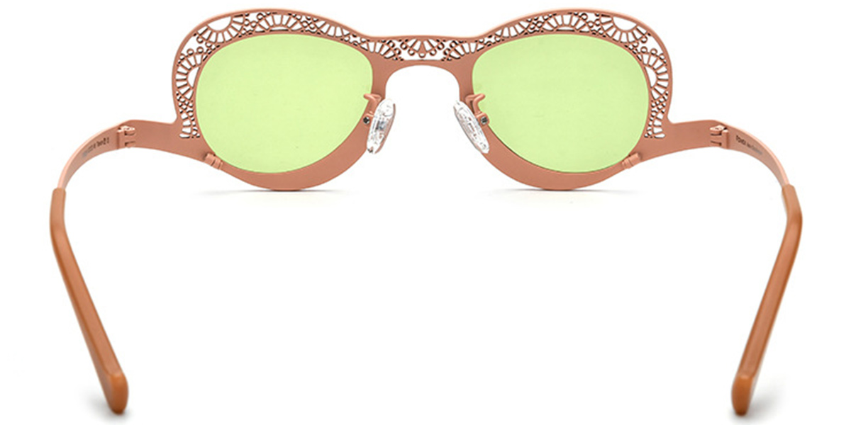 Titanium Geometric Sunglasses pattern-pink+green_polarized