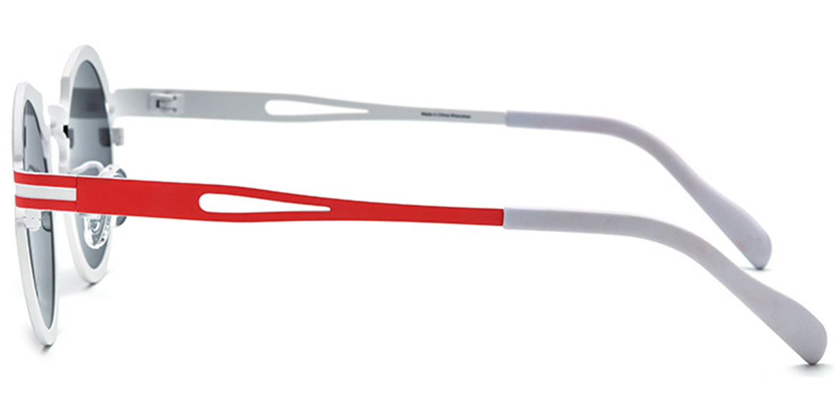 Titanium Round Sunglasses red+dark_grey_polarized