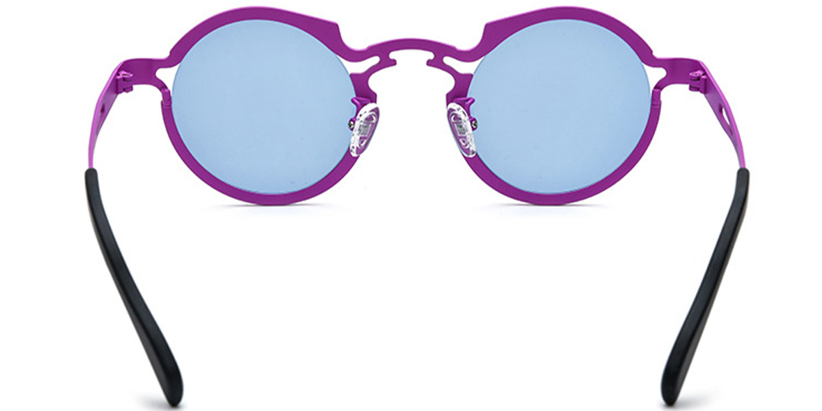 Titanium Round Sunglasses yellow+blue_polarized