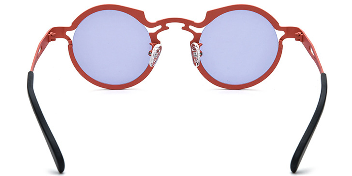 Titanium Round Sunglasses green+purple_polarized