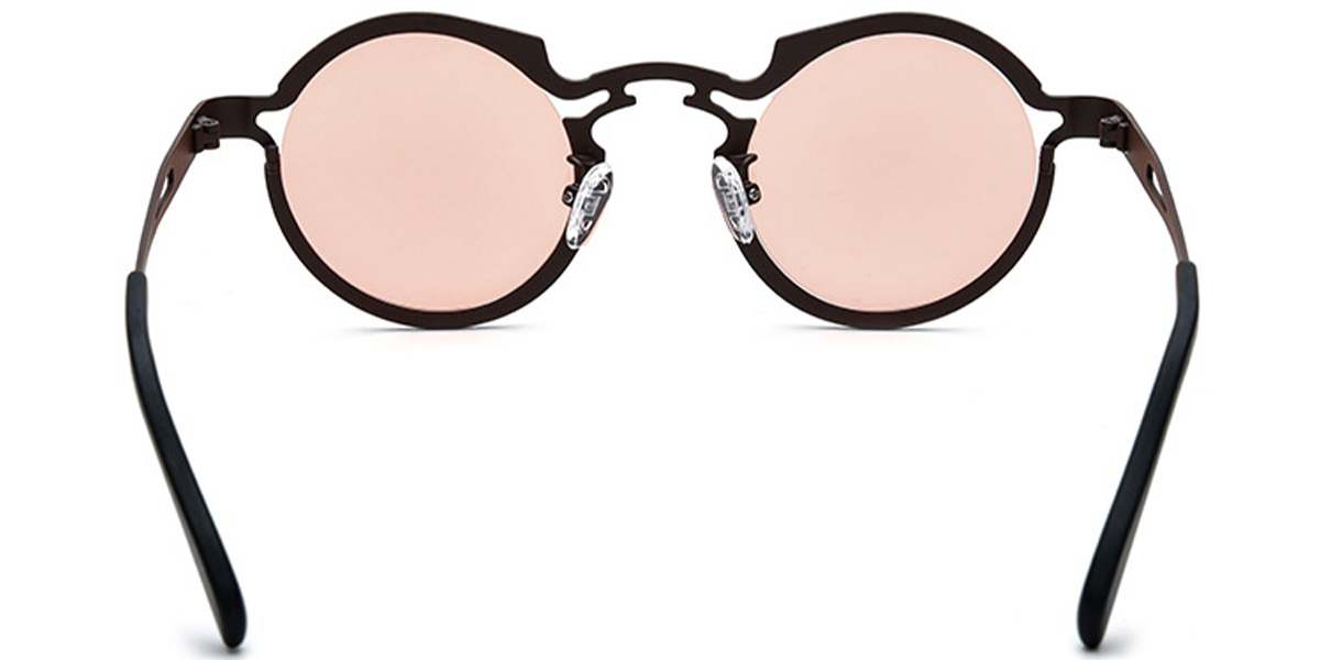Titanium Round Sunglasses blue+rose_polarized