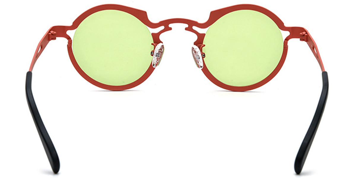 Titanium Round Sunglasses pink+green_polarized