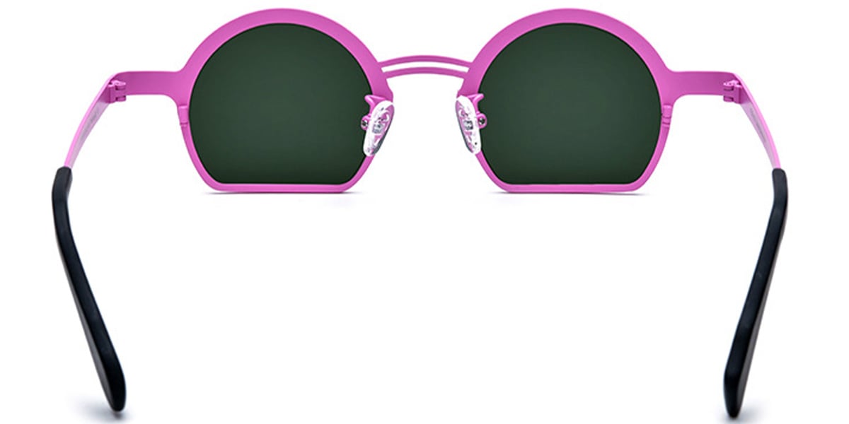 Titanium Geometric Sunglasses pattern-pink+dark_green_polarized