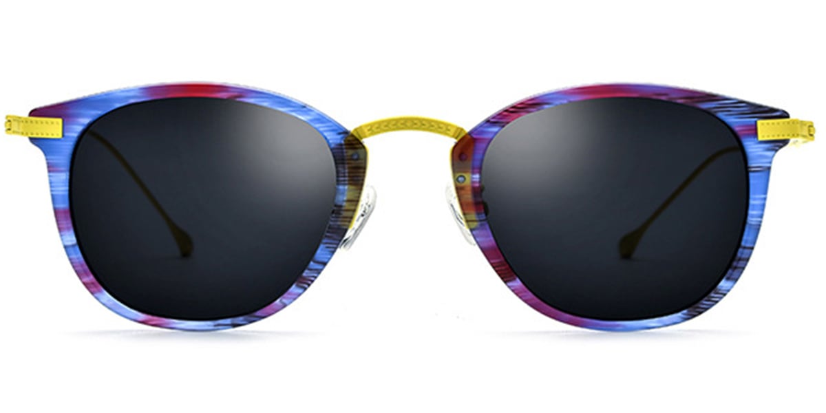 Acetate & Titanium Oval Sunglasses 