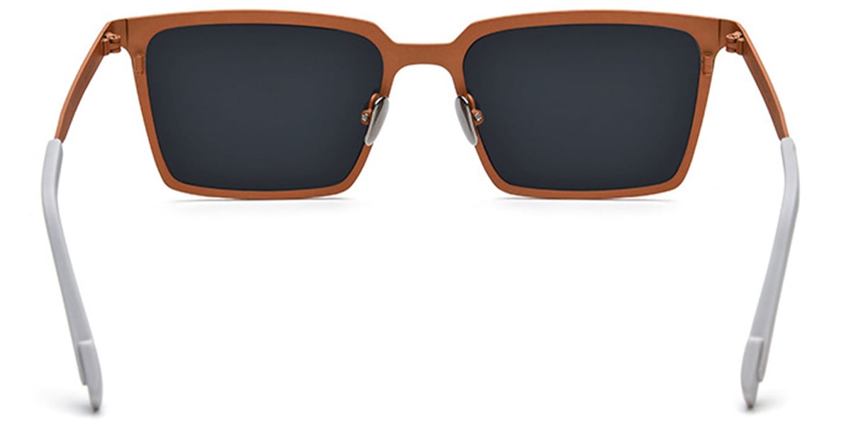 Titanium Rectangle Sunglasses pattern-orange+dark_grey_polarized