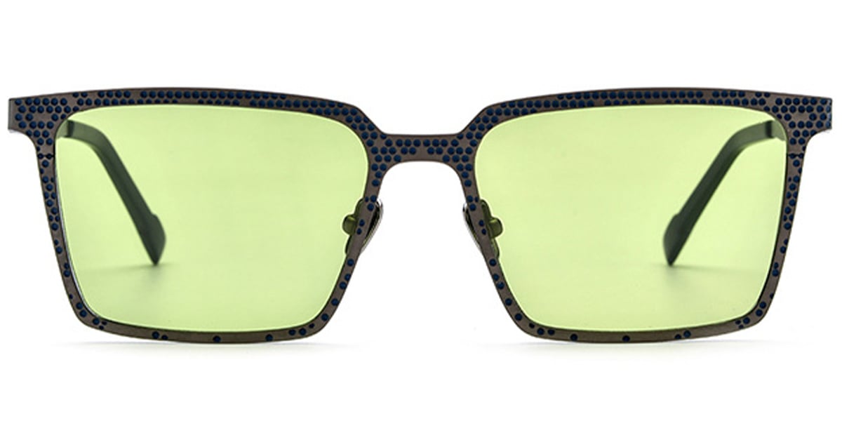 Titanium Rectangle Sunglasses pattern-blue+green_polarized