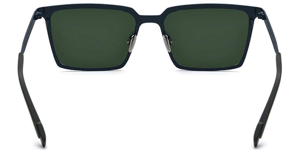 Titanium Rectangle Sunglasses pattern-green+dark_green_polarized