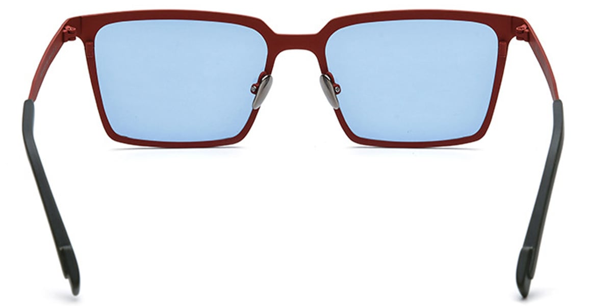 Titanium Rectangle Sunglasses pattern-red+blue_polarized