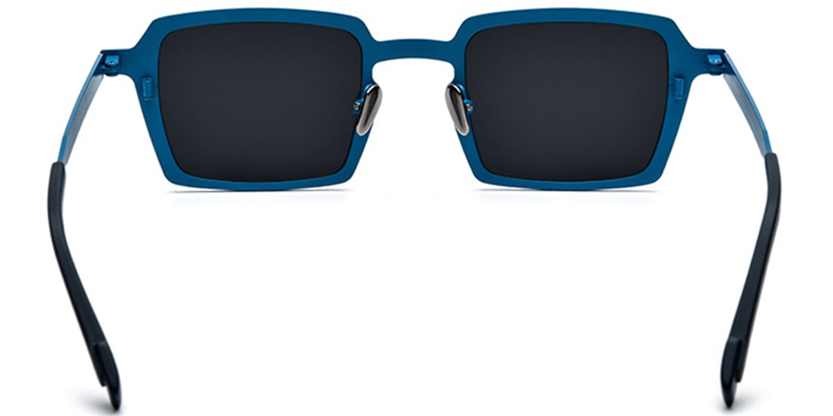 Titanium Square Sunglasses pattern-blue+dark_grey_polarized