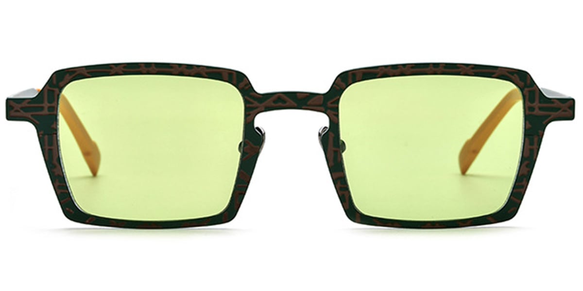 Titanium Square Sunglasses pattern-green+green_polarized