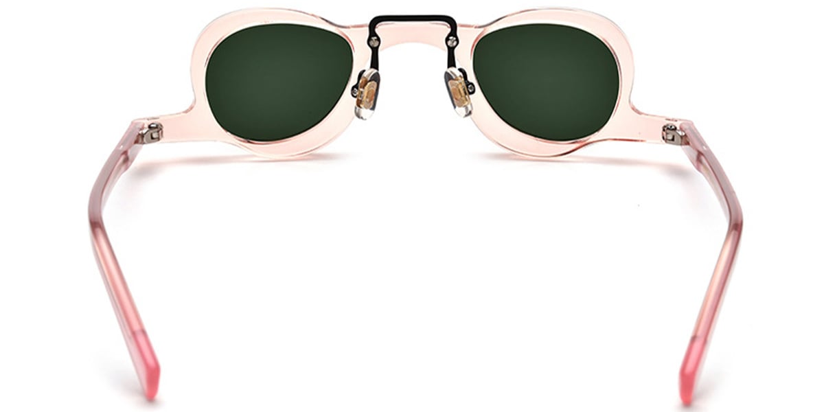 Acetate Geometric Sunglasses translucent-pink+dark_green_polarized