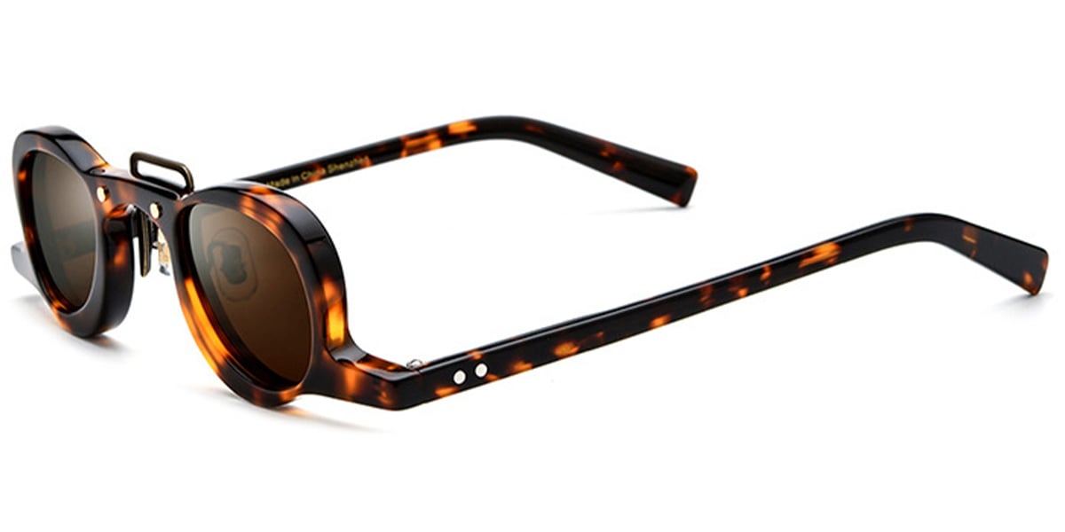 Acetate Geometric Sunglasses tortoiseshell+amber_polarized