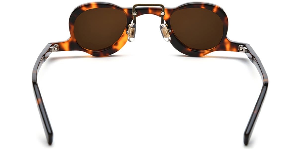 Acetate Geometric Sunglasses tortoiseshell+amber_polarized