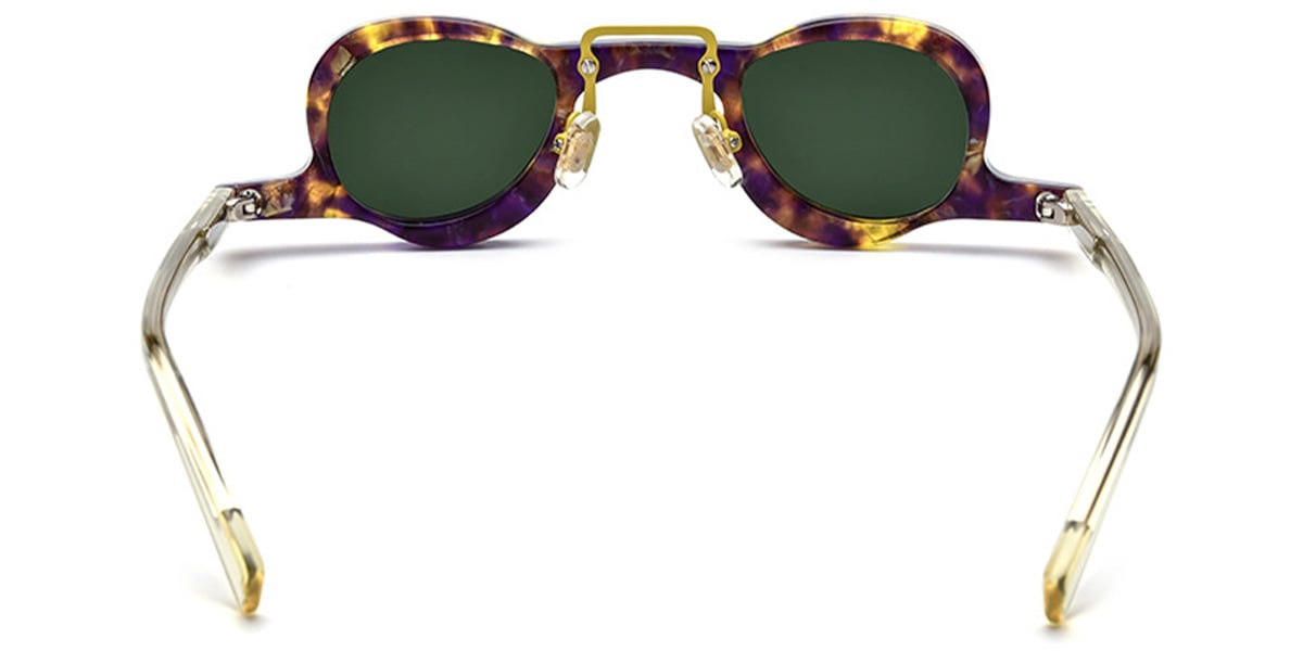 Acetate Geometric Sunglasses pattern-purple+dark_green_polarized