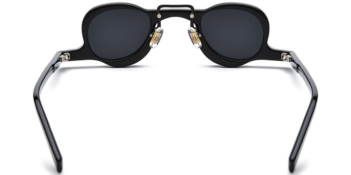 Acetate Geometric Sunglasses black+dark_grey_polarized