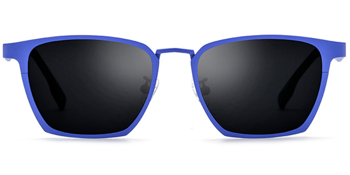 Titanium Rectangle Sunglasses blue+dark_grey_polarized