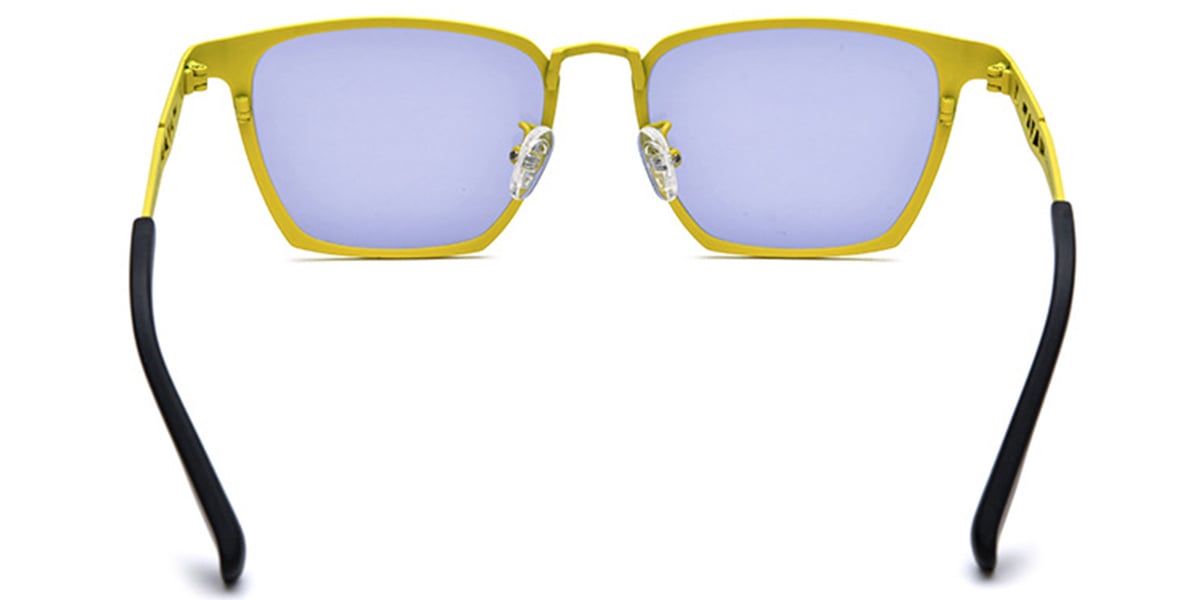 Titanium Rectangle Sunglasses yellow+purple_polarized