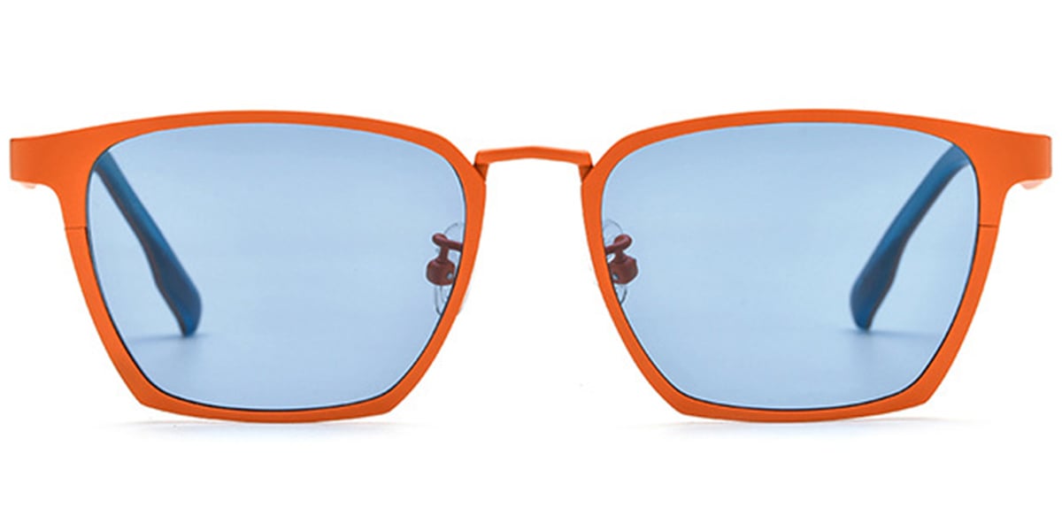 Titanium Rectangle Sunglasses orange+blue_polarized