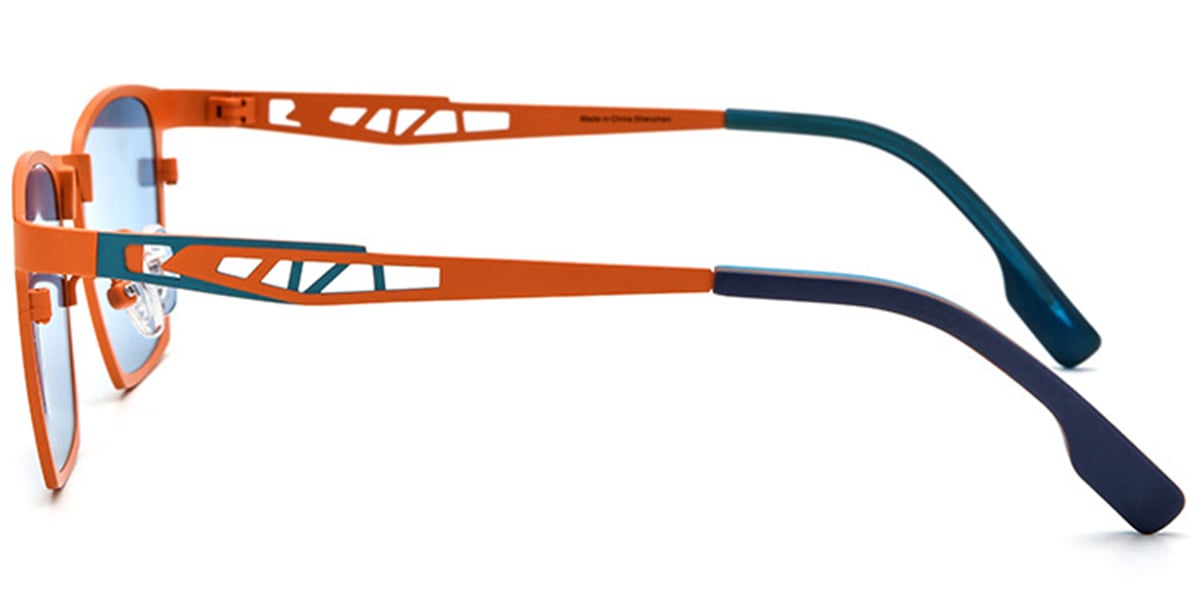 Titanium Rectangle Sunglasses orange+blue_polarized