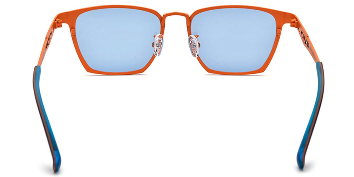 Titanium Rectangle Sunglasses orange+blue_polarized