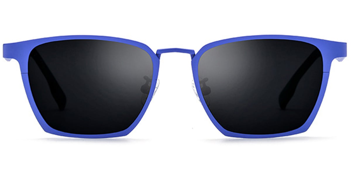 Titanium Rectangle Sunglasses blue+dark_grey_polarized