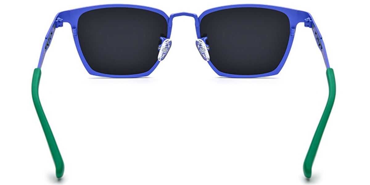 Titanium Rectangle Sunglasses blue+dark_grey_polarized