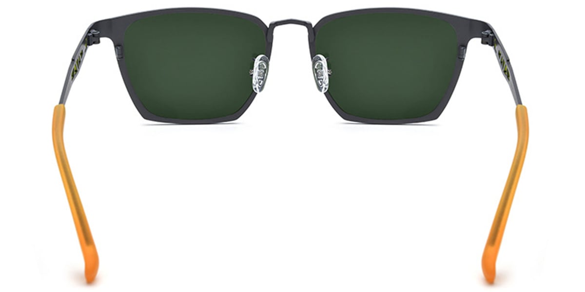 Titanium Rectangle Sunglasses grey+dark_green_polarized