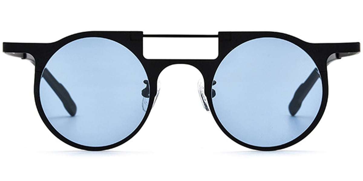 Titanium Aviator Sunglasses black+blue_polarized