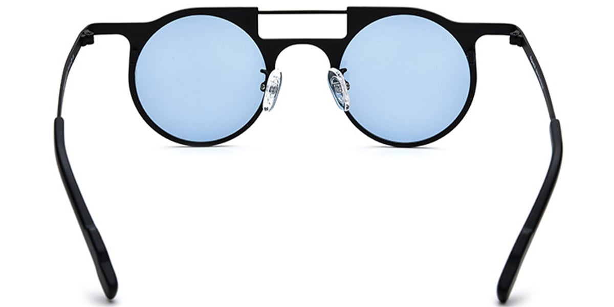 Titanium Aviator Sunglasses black+blue_polarized