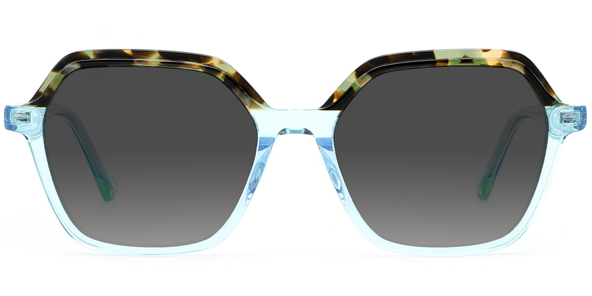 Acetate Square Sunglasses pattern-tortoiseshell+dark_grey_polarized