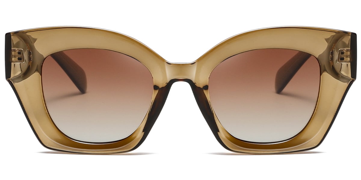 Acetate Cat Eye Sunglasses translucent-brown+gradient_amber_polarized