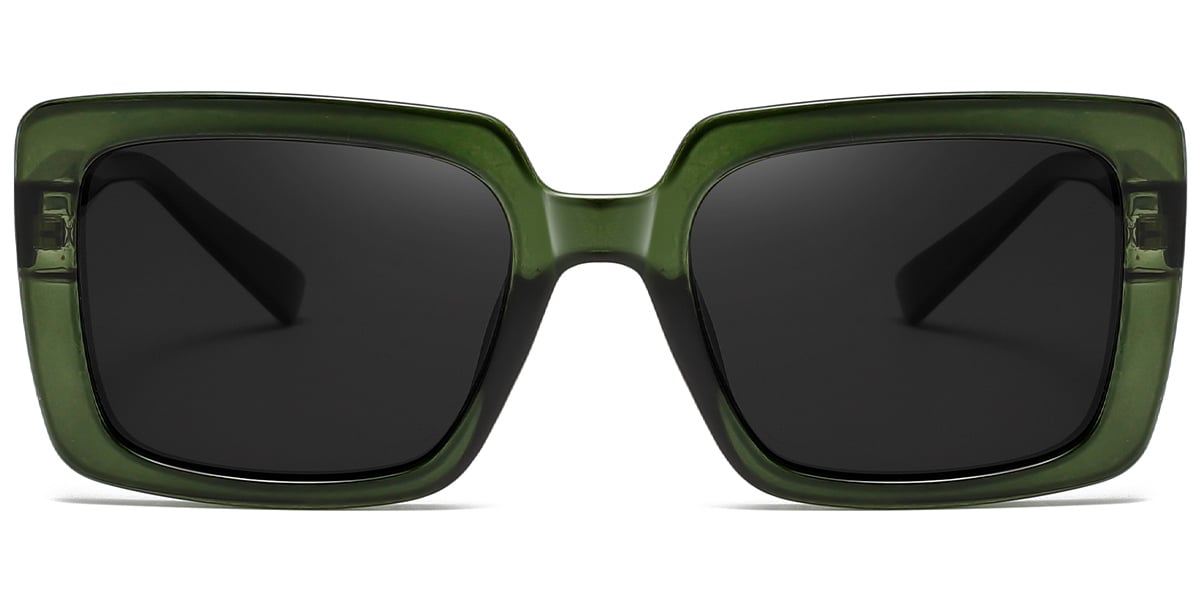 Acetate Square Sunglasses translucent-green+dark_grey_polarized