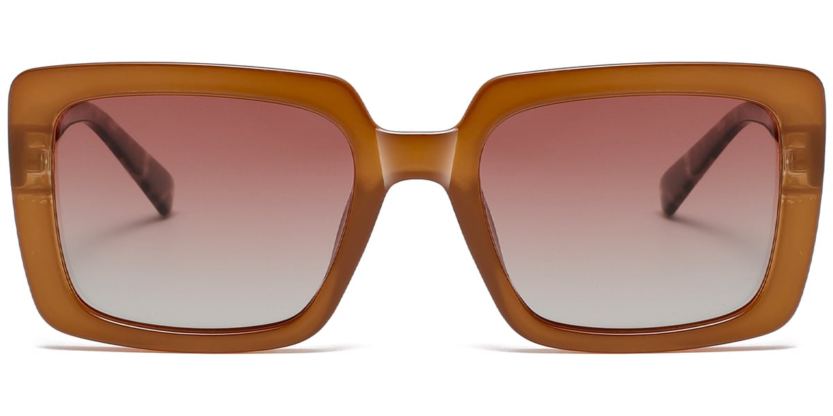 Acetate Square Sunglasses brown+gradient_pink_polarized