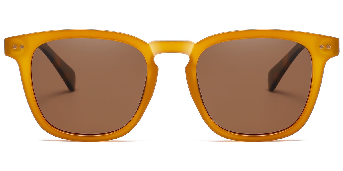 Acetate Square Sunglasses orange+amber_polarized