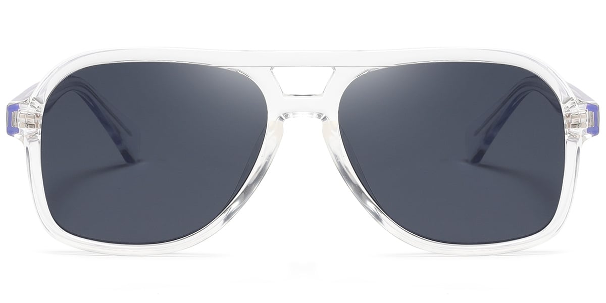 Acetate Aviator Sunglasses translucent+dark_grey_polarized