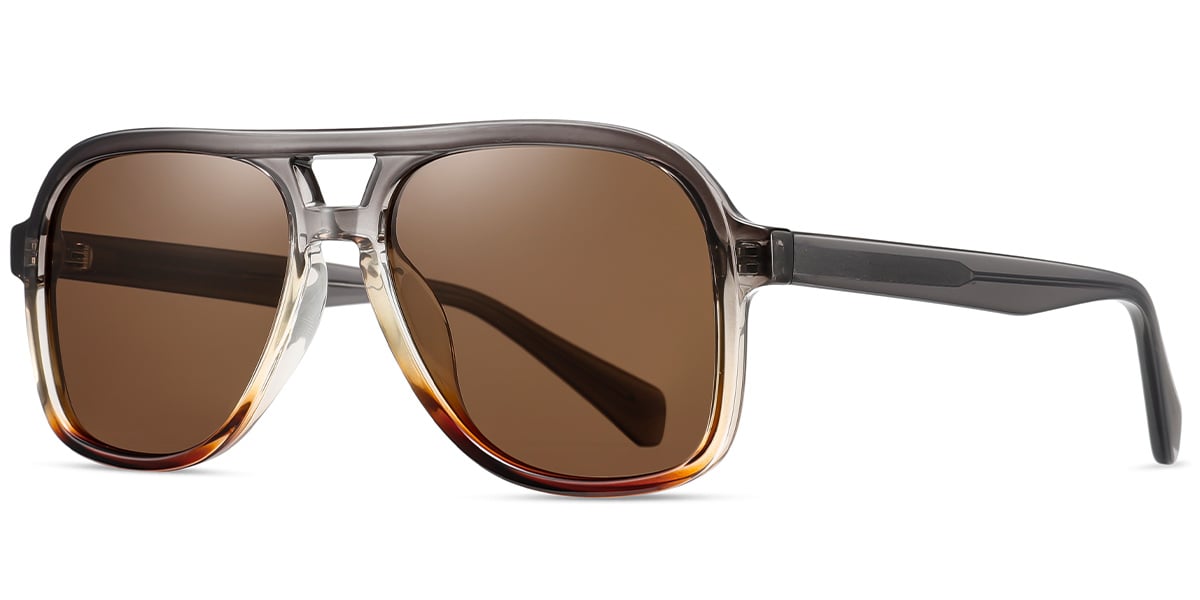 Acetate Aviator Sunglasses gradient_grey+amber_polarized