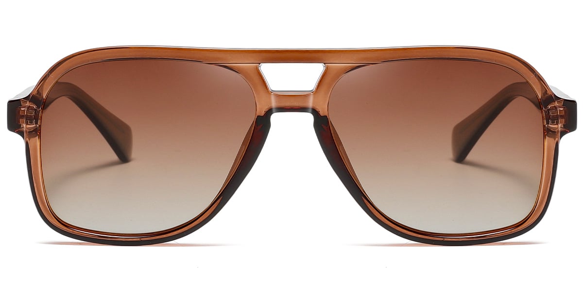 Acetate Aviator Sunglasses translucent-brown+gradient_amber_polarized