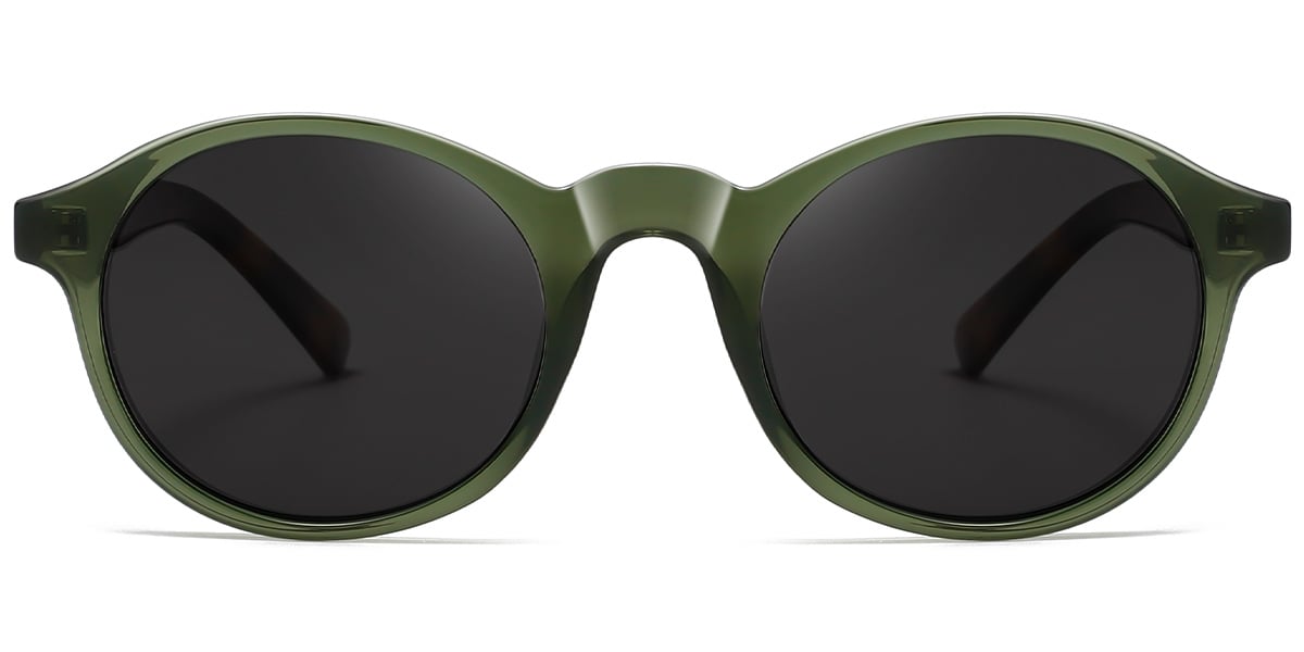 Acetate Oval Sunglasses translucent-green+dark_grey_polarized