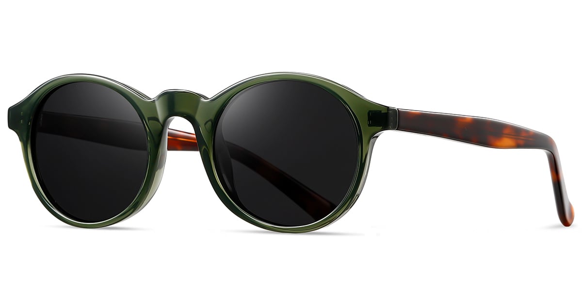 Acetate Oval Sunglasses translucent-green+dark_grey_polarized