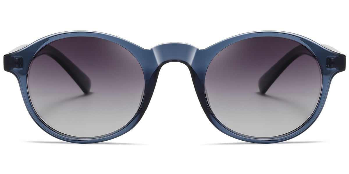 Acetate Oval Sunglasses translucent-blue+gradient_grey_polarized