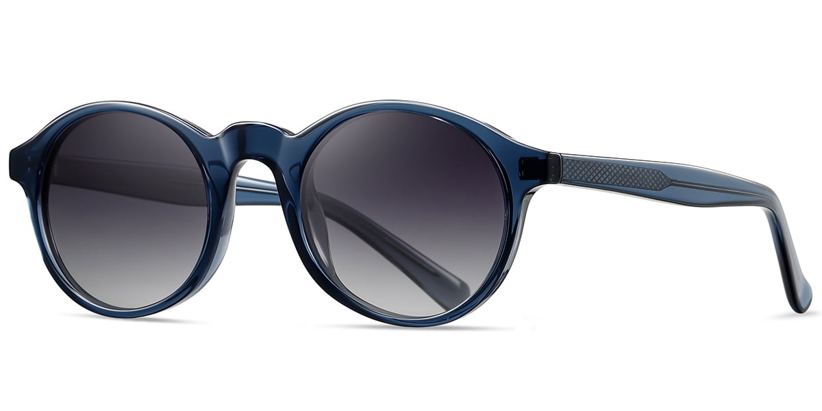 Acetate Oval Sunglasses translucent-blue+gradient_grey_polarized