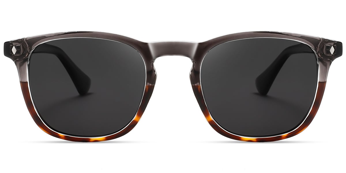 Acetate Square Sunglasses pattern-tortoiseshell+dark_grey_polarized