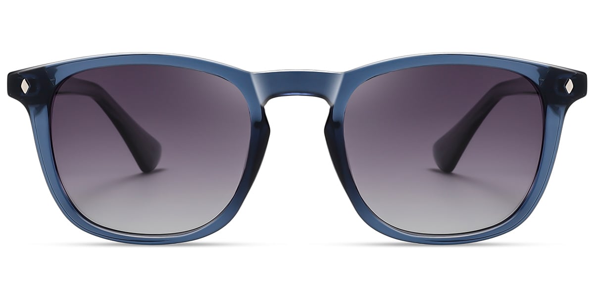 Acetate Square Sunglasses blue+gradient_grey_polarized